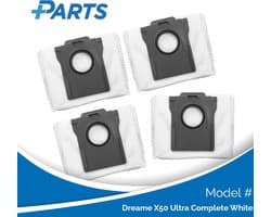 Dreame X50 Ultra Complete White Stofzakken (4 Stuks, Plus.Parts® alternatief voor RDB8)