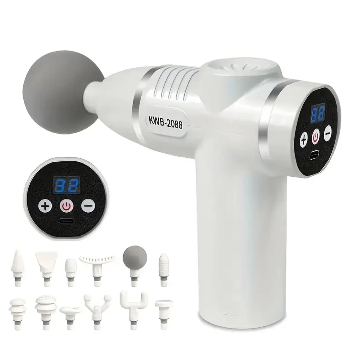 12 massagekoppen mini gezichtspistool oplaadbare nekmembraan spiermassager massagepistool nieuw product — afbeelding 1