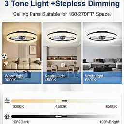 Dimbare Plafondventilator Met Verlichting En Afstandsbediening — thumbnail 4
