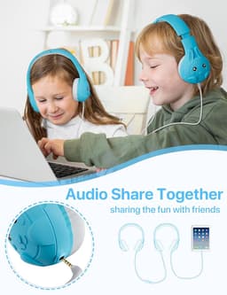 Koptelefoon kinderen met draad - Kinderkoptelefoon - Bedrade hoofdtelefoon - Veilig volume - School - Tablet - Laptop - Reizen - Muziek luisteren — thumbnail 3
