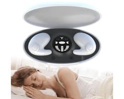 JeiibrZui Draadloze Oordopjes - Oordopjes Voor Slapen - 24 Uur Batterijduur IPX5 Waterdichte Bluetooth Hoofdtelefoon - 1 Paar - Comfortabele Pasvorm Wit