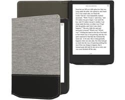 kwmobile hoes geschikt voor Pocketbook Verse / Verse Lite / Verse Pro / Color / Vivlio Light/Light HD - Canvas beschermhoes in grijs / zwart - Voor e-reader -