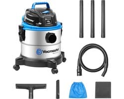 Industriële Droog- en Natstofzuiger 1100W met Blaasfunctie en Roestvrijstalen Reservoir