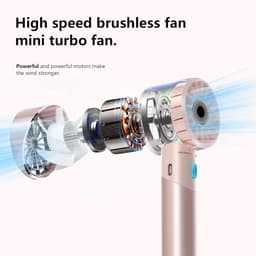 Draagbare mini-ventilator met lange batterijduur en 4 snelheden — thumbnail 1