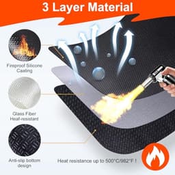 Hittebestendige Siliconen Mat voor Heteluchtfriteuse - Vuurvaste Antislip Aanrechtbeschermer 40 x 60 cm — thumbnail 2