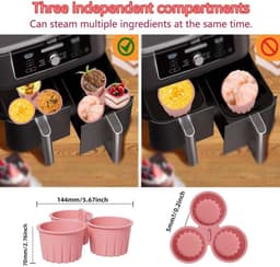 Daity 2-delige siliconen airfryer eivorm, antiaanbak airfryer bakplaat, 3 roosters voor het maken van muffins, voor het bakken van kookaccessoires, herbruikbare siliconen bakvormpjes, blauw — thumbnail 5