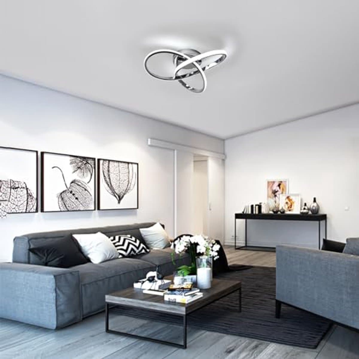 Dimbare Led-plafondlamp met Afstandsbediening - Modern en Functioneel - 36W - 3000K-6500K - Geschikt voor Woonkamer en Eetkamer — afbeelding 1