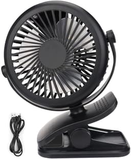 Stille Mini USB Ventilator met 3 Snelheden en Oplaadbare Batterij - Draaibare Tafelventilator voor Thuis en Buiten — thumbnail 2