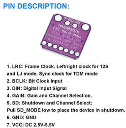MAX98357 Audio Eindversterker Module I2S Klasse D voor Arduino en Raspberry Pi — thumbnail 3