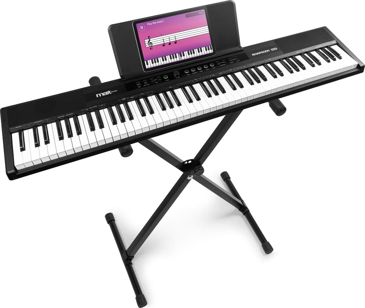 MAX RhapsodyDP88 Digitale Piano met 88 toetsen - Keyboard met standaard - Aanslaggevoelige toetsen — afbeelding 1