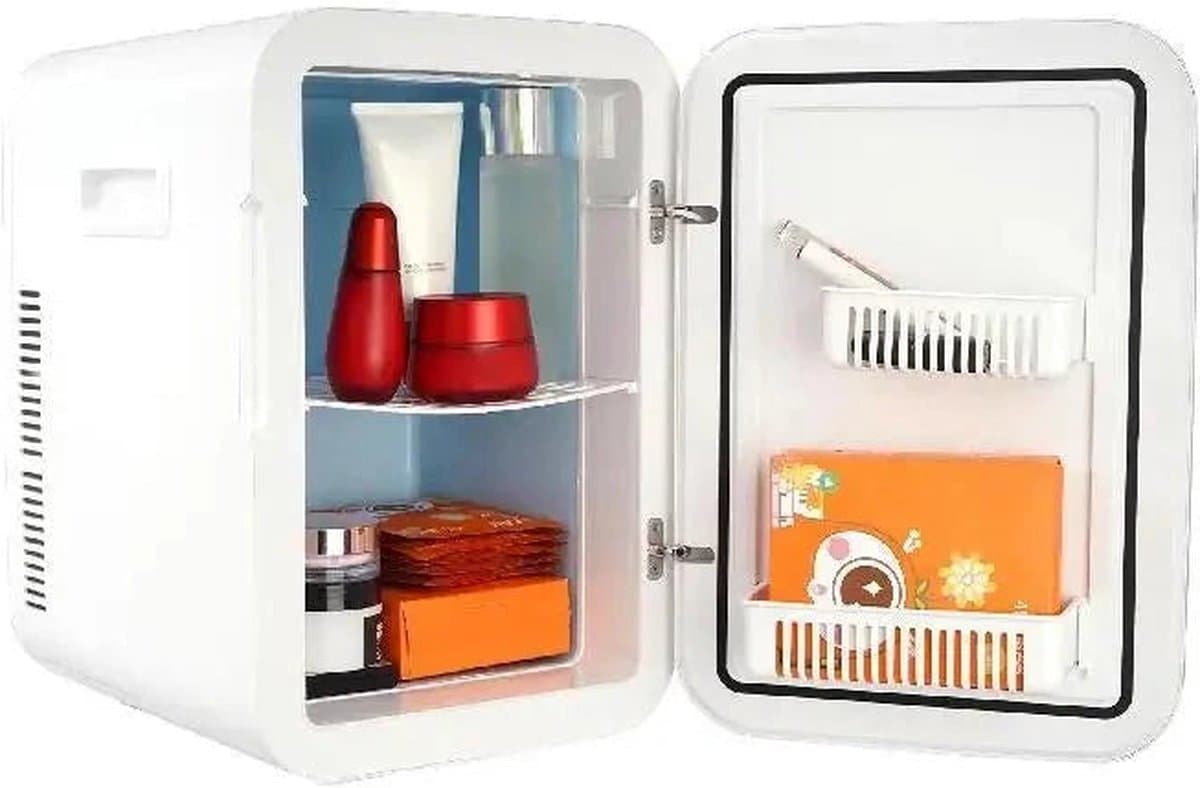Mini koelkast - Tafelmodel koelkast - Draagbare vriezer - Minibar - 20 liter - Stille koelkast - Energiezuinige koelkast - Mini Beauty koelkast - Huidverzorging bewaren - Wit — afbeelding 1
