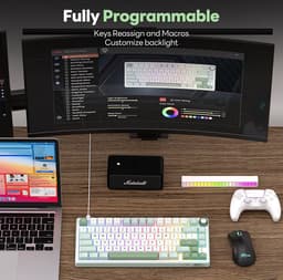 Royal Kludge RKR75 - RGB Mechanisch Gaming Toetsenbord - Foam Touch - Hot Swappable Switch - Phantom - Silver Switches - Inclusief Stofkap — thumbnail 4