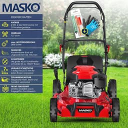 Benzine Grasmaaier 3-in-1 met Mulchfunctie en Duwfunctie | 51 cm Maaibreedte, 8-Standen Maaihoogte en 65L Opvangbak — thumbnail 2