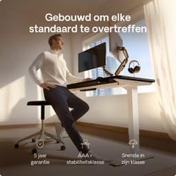 Desktronic HomePro Zit-sta Bureau Elektrisch In Hoogte Verstelbaar, 200x80cm Wit/Zwart, Stille Dubbele Motor, Hoogte 62-126cm — thumbnail 3