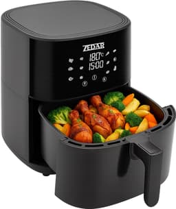 Airfryer XXL - Met APP - Groot 8 Liter - Heteluchtfriteuse - Zwart - Digital Touchscreen - 50 voorgeprogrammeerde gerechten Zedar AF600 — thumbnail 1
