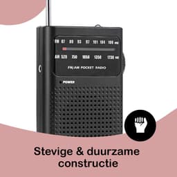 Premes - Draagbare Noodradio - Zwart - AM/FM - Op Batterijen - Koptelefoonaansluiting - Draagbare Radio - Wereldradio - Noodpakket Must Have - Zakradio - Voor Rampen - Kleine - Transistor Radio - Telescopische Antenne - Transister Radio — thumbnail 4