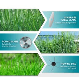 Handmaaier - Grasmaaier - Grastrimmer - Grasschaar - Grasmachine - 9-Inch - Borstelloze - Elektrische/Accu - Draagbare - Grastrimmer met Verstelbare Lengte - Inclusief 2x Accu - 21V/18V Compatibel - voor Tuingereedschap — thumbnail 3
