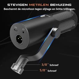 FIFINE - TANK3 - USB / XLR Studio Microfoon - Geschikt voor PC/PS4/PS5 - RGB - Podcast - Gaming - Streaming - Zwart — thumbnail 4