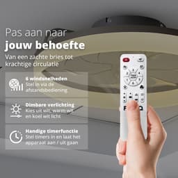 FlinQ AeroGlow Smart Plafondventilator met Verlichting - Ventilator voor aan het Plafond - Ideaal voor op de Slaapkamer - Bestuurbaar met App of Afstandsbediening - Wit — thumbnail 5
