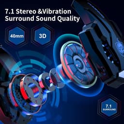 PHOINIKAS G9000 Max - 2.4GHz Draadloze Gaming Headset - met microfoon - Over-ear Koptelefoon - Nintendo Switch/PS4/PS5/PC - Zwart blauw — thumbnail 5