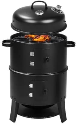 GRILLMEISTER Barbecue - Roken Stomen & Grillen! - 3 In 1 BBQ - Met Themometer - Robuuste Houtskool BBQ — thumbnail 1