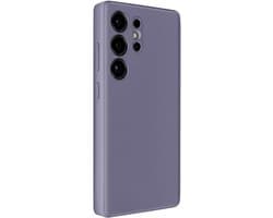 Avizar Leren etui Geschikt voor Samsung Galaxy S25 Ultra Display Venster Raamkaarthouder, Lavendel