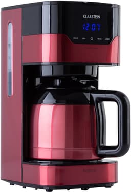 Klarstein Koffiemachine Arabica koffiezetapparaat - Filter - Met thermoskan - Voor gemalen koffie - Met EasyTouch Control - Watertank 1,2 liter - 12 kopjes - Rood - voor Keuken - RVS - Display - Coffee Machine - Koffieautomaat — thumbnail 2