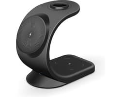 MMOBIEL Draadloos Oplaadstation Smartphone / Smart Watch / Oordopjes - 3-in-1 Wireless Charger 18W - Magnetische Draadloze Snellader - Zwart