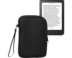 kwmobile universele e-reader hoes geschikt voor 6" eReader hoesje - Stoffen cover voor eReader 17 x 12 x 2 cm - E reader sleeve met rits - In zwart