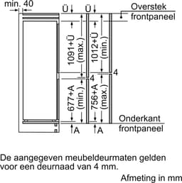 Siemens KI86V5SE0 - iQ100 - Inbouw koel-vriescombinatie - 177.2 x 54.1 cm - 267 l - Zeer stil - Energielabel E — thumbnail 10