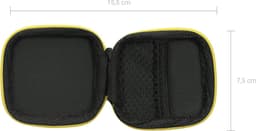 kwmobile Square Carrying Case for Earphones - Portable Storage Bag Pouch for Headphones Earbuds Small Objects with Zipper - Yellow / Black — thumbnail 3