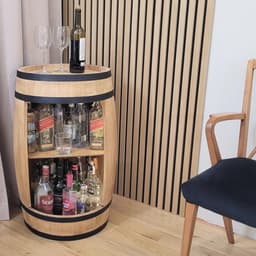 Rustieke Minibar Kast met LED Verlichting - Vintage Bartafel voor Glazen en Flessen — thumbnail 1