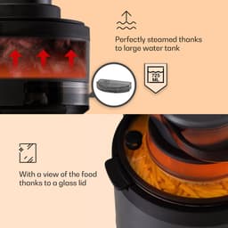 Klarstein Heteluchtfriteuse 2-in-1, Airfryer met Stoomfunctie, Heteluchtfriteuse met Snelle Opwarming, Airfryer met 6 Programma’s, Airfryer XL, Heteluchtfriteuse met Extra Accessoires, 5 L, 1250 W — thumbnail 5
