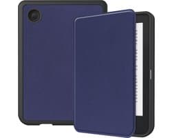 Hoes Geschikt voor Kobo Clara 2E - Luxe E-reader Bescherm Case - Hoesje Book Cover - Donkerblauw