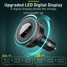 Baseus - FM-transmitter - MP3-speler - LED - 2x USB - Bluetooth - Zwart — thumbnail 5