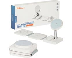 3-in-1 Oplader geschikt voor MagSafe Oplaadstation - Draadloos - Geschikt voor iPhone 15, 14, 13, 12 of MagSafe Hoesje - Draadloze Oplader - Docking Station - Wireless Charger