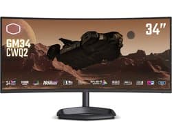Cooler Master GM34-CWQ2 34" Curved Gaming Monitor - 1500R UWQHD (3440x1440), 165Hz, 0.5ms MPRT, VA Panel, FreeSync Premium, 95% DCI-P3 Quantum Dot