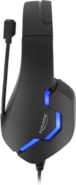 Gaming-headset over-ear met 3,5 mm stereo-jack en blauw LED-licht voor pc, laptop en gameconsoles — thumbnail 2