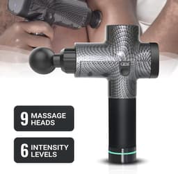 Diepteweefsel Percussie Massageapparaat - 9 Opzetstukken voor Spiermassage - Verlichting van Spierpijn in Schouders, Nek, Rug en Benen — thumbnail 4