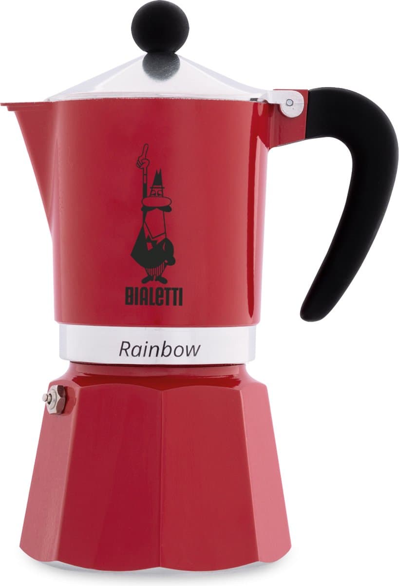 Bialetti Rainbow Rood Percolator 200ml – 3 kops — afbeelding 1