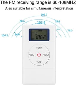 Oneay Draagbare headsetradio's, mini digitale FM-radio, audio walkman radiospeler met draagkoord en oortelefoon, oplaadbare batterij, kleine zakradio voor wandelen/hardlopen — thumbnail 5