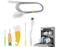 Vaatwasser Borstelset - Reinigingsgereedschap Keuken - Diepe Reiniging Vaatwasser - 6 Delige Set - 254 x 178 cm - Wit