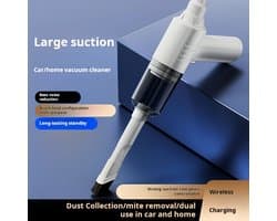 Draagbare mini-handstofzuiger voor in de auto - Krachtige draadloze stofzuiger - Lichtgewicht - Gemakkelijk vast te houden - Elektrische luchtblazer, kleine stofzuiger voor thuis, keuken, cadeau - wit