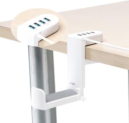 Hoofdtelefoonstandaard met 360 graads Draaibare Haak en USB Hub — thumbnail 1