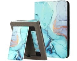 Hoesje voor Kindle Paperwhite 6 inch (2012-2016) | Stand, Automatisch Wekken/Slapen & Handriem | Groen Marmer