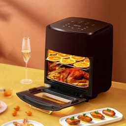 Heteluchtfriteuse Oven - Convectie Oven - Grote Maaltijden Bereiden - 15 Liter Capaciteit - 37x29x37 cm - Zwart — thumbnail 1