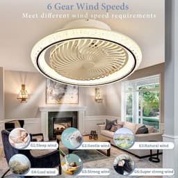 Stil LED Plafondventilator met Verlichting 360 Graden Draaibaar en Dimbaar — thumbnail 2