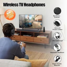 Draadloze TV Hoofdtelefoon met Oplaadstation en Geluidsversterking voor Ouderen — thumbnail 5