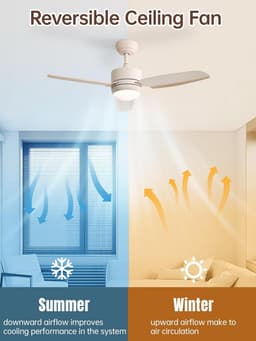 Plafondventilator met Verlichting - Ventilator voor Slaapkamer - Air Cooler met Afstandsbediening - Timerfunctie — thumbnail 5