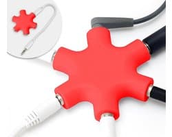 5-Weg Audio Splitter 3,5mm Jack Hoofdtelefoon Splitter voor Meerdere Audio-apparaten